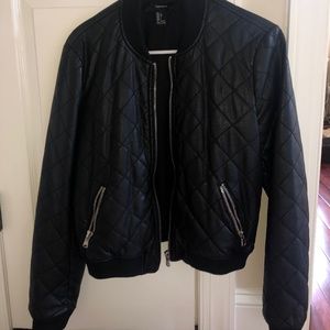 Quilted Faux Leather Jacket